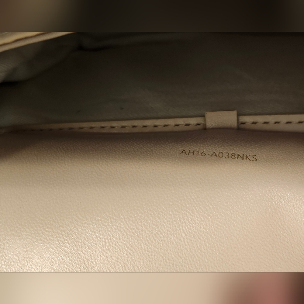 Phillip Lim 3.1 Alix Patent Leather Front Flap Shoulder Bag Beige Chrome Accents - Picture 4 of 6